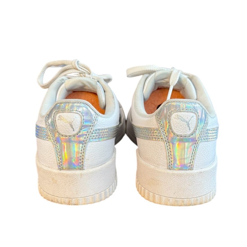 PUMA Carina Women's Sneaker White Iridescent Size 8 - Picture 2 of 8